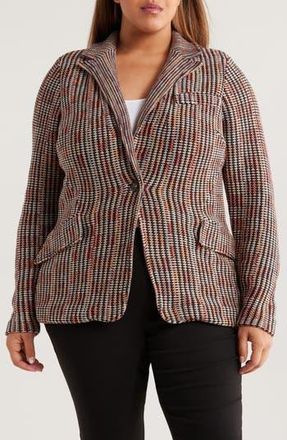 Nic+Zoe Plaid Contour Knit Blazer in Pink Multi at Nordstrom Rack, Size 1 X