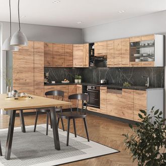 Vicco Cocina Esquinera Fame-line, Oro Power Roble/antracita, 347 X 257 Cm, Et Antracita