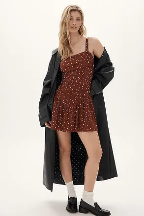 Saylor Drop-Waist Flounced Mini Dress