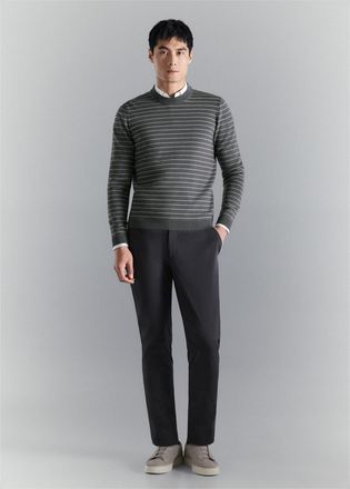 Mango Pullover comfort stretch righe grigio scuro - Uomo - XXL - MANGO MAN
