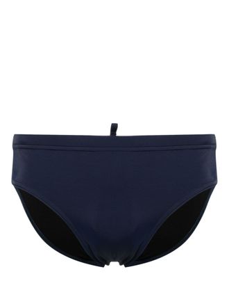 Dsquared2 logo-print elasticated swim briefs - men - Elastane/Polyamide - 44 - Blue