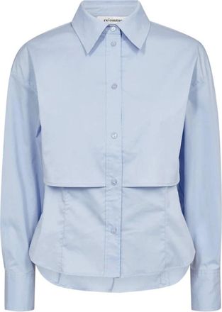 Co'Couture Dames, Blouses & Shirts, Blauw, Maat: XS Katoen