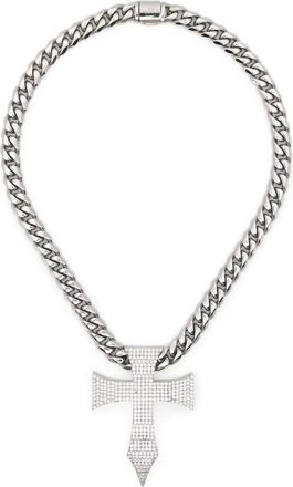 Darkai XXL Gothic Cross necklace - Zilver