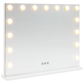 vidaXL Espejo Led Para Tocador Blanco 58 X 10 X 47 Cm Vidrio Y Acero Vidaxl