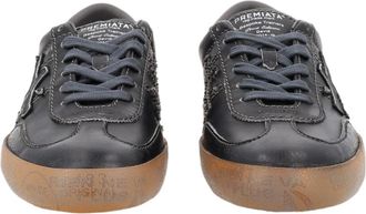 Premiata Black Smooth Finish Vintage Sole Low-Top Sneakers