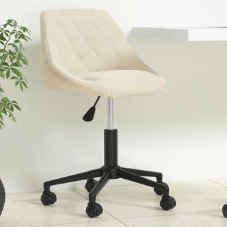 vidaXL Silla De Oficina Giratoria De Terciopelo Crema Vidaxl