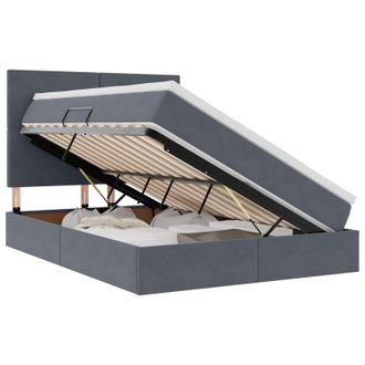vidaXL Letto Con Contenitore Led E Materasso Grigio Scuro 140 X 190 Cm Vidaxl