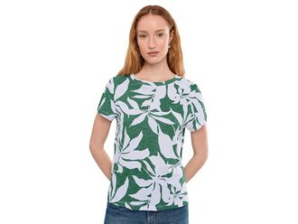 Sanctuary The Perfect T-Shirts Womens Clothing Green Inked Impressions : LG (US 10-12), Cotton/Nylon/Spandex