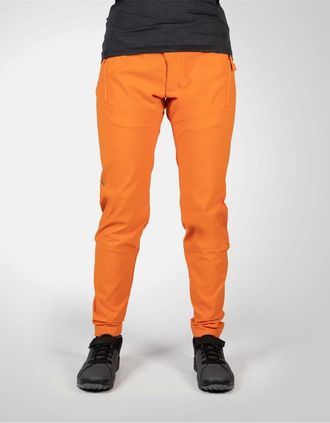 Endura Womens MT500 Wordmark Solid Patterned Track Pants - Orange - Size: 14/30in