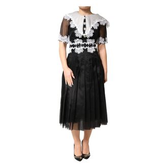 Dolce & Gabbana Dames, Jurken, Zwart, Maat: 3XS Zijde