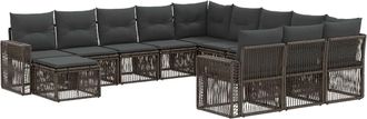 vidaXL Conjunto De Sof&aacute;s De Jard&iacute;n 12 Uds. Gris Y Gris Oscuro Vidaxl