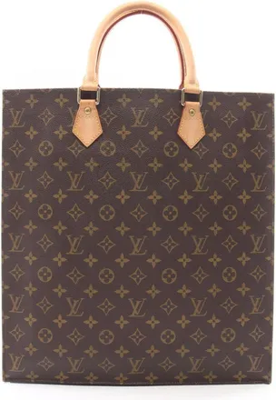 Louis Vuitton Brown Coated Canvas Leather Handbag Tote Bag (Pre-Owned)