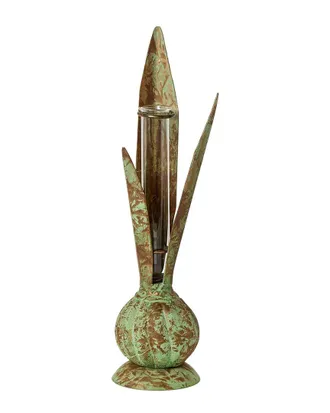 Two's Company Hand-Crafted Bulb & Leaf Vase