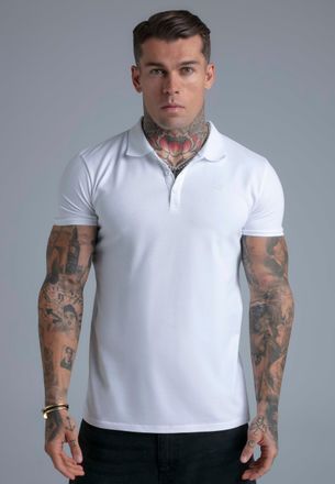 Siksilk Mens White Polo T-Shirt XXL
