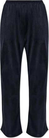 Ferragamo Lurex Thread Broeken - Dames - Wijde Broeken - Blauw - S - Polyester - Broeken