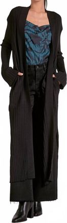 Elan Long Sweater Cardigan In Black