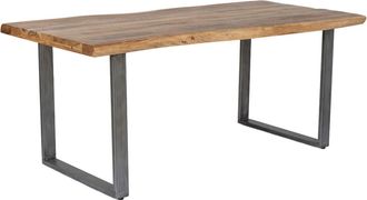 Wanderlust Deco Mesa de comedor de acacia lacada y patas de hierro 180x90x76h cm