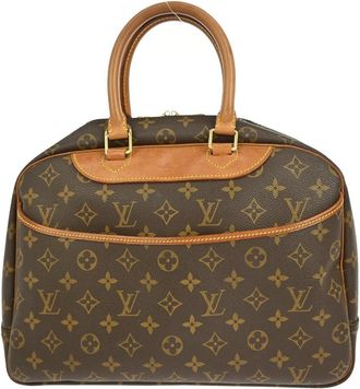 Louis Vuitton Deauville Handbag Monogram Canvas Brown Canvas Handbag (Pre-Owned)
