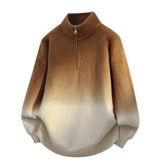 Generic Mens Hooded Sweatshirt- Winter Jumper Stand Collar with Half Zip Casual Large Size Sweater Chic and Elegant Loose Trendy Soft Versatile Long Sleeve Pu