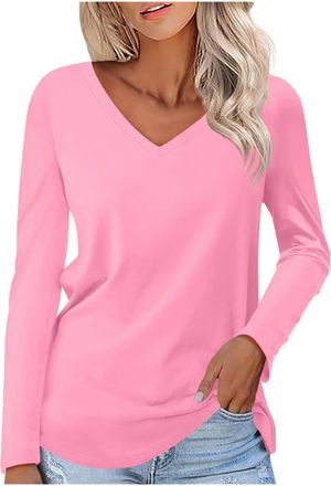 Generic Blue Tops Women UK Green Tops for Women UK Jersey for Long Sleeve T Shirt Plus Size Top Ladies Long Sleeve Ladies Tunics to Wear with Leggings Cotton 