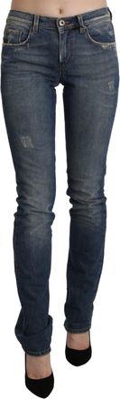 Ermanno Scervino Washed Mid Waist Skinny Womens Jeans