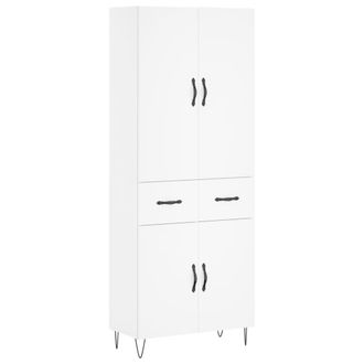 vidaXL Vidaxl - Aparador Alto Madera Contrachapada Blanco 69,5x34x180 Cm