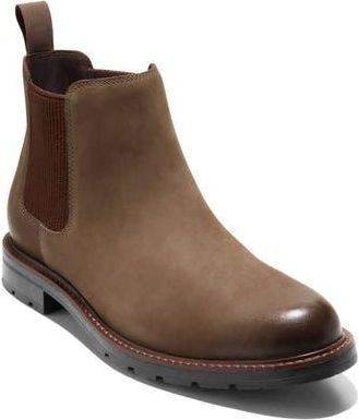 Cole Haan Chamberlin Grand Water Resistant Chelsea Boot in Truffle Nubuck /Black at Nordstrom Rack, Size 11.5