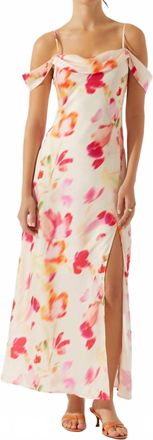 Astr Kitura Maxi Dress In Pink Watercolor