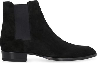 Saint Laurent Schoenen, Heren, Zwart, 40 EU, Leer, Wyatt 30 Suede Chelsea Boots