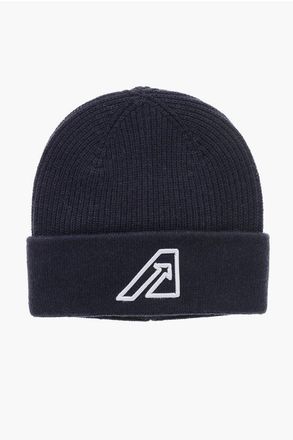 Autry Wool Blend Beanie Hat with Embroidered Logo size Unica