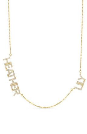 SHYMI Pav&eacute; Multi Name Necklace in Gold at Nordstrom