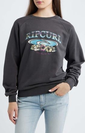Rip Curl Catalina Island Graphic Sweatshirt in Washed Black at Nordstrom, Size Xx-Small