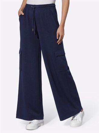 Heine Jerseyhose HEINE, Damen, Gr. 34, Normalgr&ouml;ssen, blau (marine), 50% Modal, 44% Polyester, 6% Elasthan, unifarben, Hosen Jerseyhose