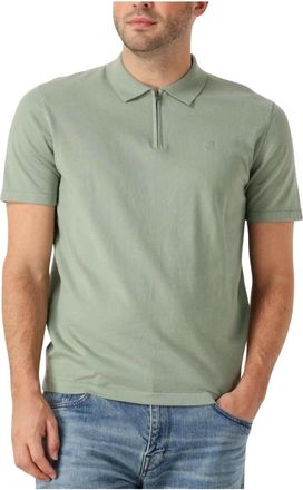 Dstrezzed Groene Zip Polo - Heren - Polos - Groen - 2XL - Katoen - Tops