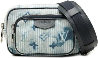 Louis Vuitton Pre-owned Outdoor Pouch - Dames - Vintage Schoudertas - Blauw - ONE Size - Denim - Vintage