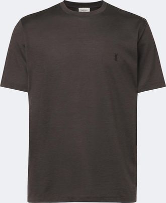 Saint Laurent Cassandre silk and cotton T-shirt