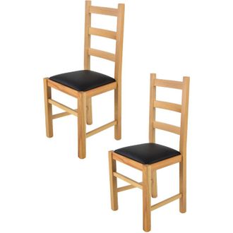 Tommychairs Tommychairs - Set 2 sedie modello Rustica per cucina bar e sala da pranzo, robusta struttura in legno di faggio color naturale e seduta rivestita in
