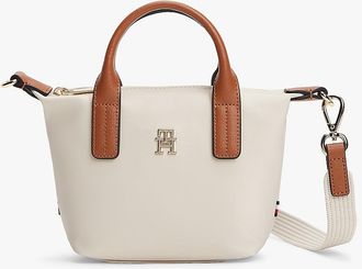 Tommy Hilfiger Womens Monogram Micro Tote Bag - White