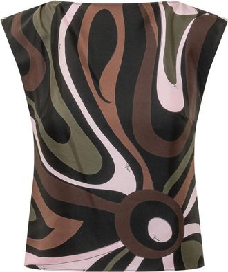Pucci Top in Seta Twill - - Tops - Donna - Multicolore - M