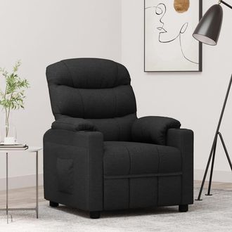 vidaXL Sill&oacute;n Reclinable De Tela Negro Vidaxl