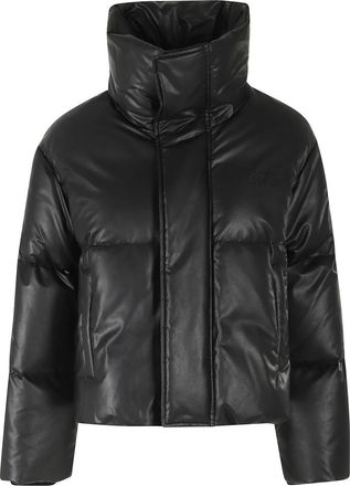 Maison Margiela Faux Leren Gewatteerde Jas - Dames - Gewatteerde jassen - Zwart - S - Leer - Jassen