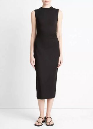 Vince Sleeveless Waist Gather Dress - Plus In Black