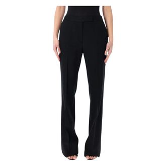 Tom Ford Straight Trousers, female, Black, Size: 2XS Sharp Grain de Poudre Tailored Tuxedo Straight Pants
