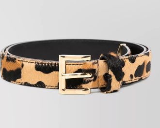 Prada leopard-panel leather belt
