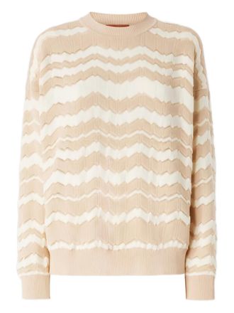 Missoni chevron sweater - women - Wool/Rayon/Polyester - L - Neutrals
