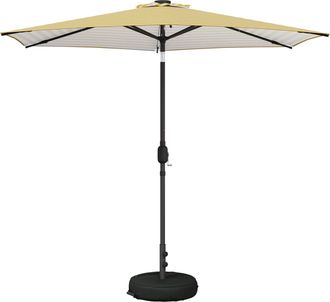 vidaXL Parasol De Jard&iacute;n Con Luces Led Y Base 270 X 270 Cm Poli&eacute;ster Vidaxl