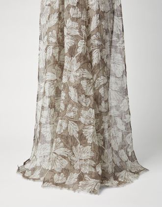 Brunello Cucinelli Green Linen Womens Scarf