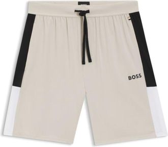 BOSS Cotton-blend pajama shorts with color-blocking