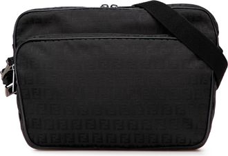 Fendi Pre-owned Womens Zucchino Canvas Crossbody - Black Textile - One Size