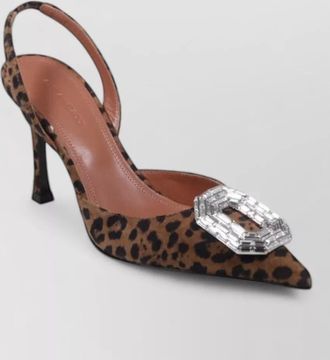 Amina Muaddi camelia slingback pumps animal print stiletto